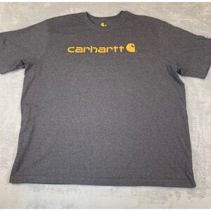 Carhartt Men's Logo Graphic T-Shirt Gray 3XL Original Fit Short Sleeve Workwear